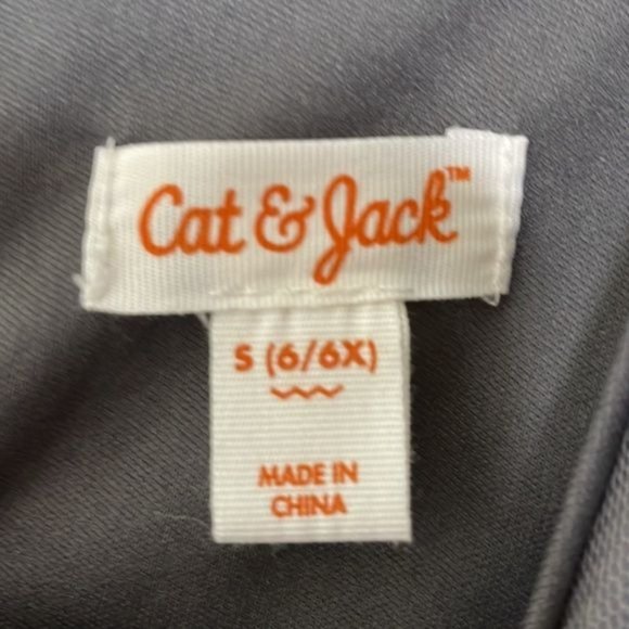 Cat & Jack Sz S 6 6X Girls Gray Metallic Gold Tulle Sleeveless Fit & Flare Dress - Picture 6 of 10